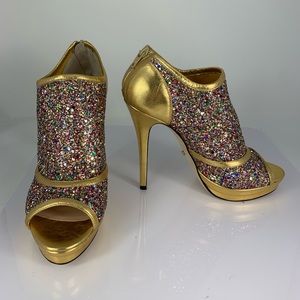 Jerome Rousseau Multicolored Glitter/Gold Platform